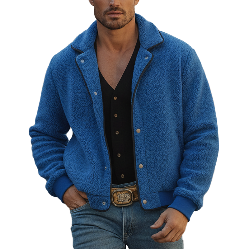 Men's Winter Retro Faux Lambswool Button Jacket MTA2533K8P