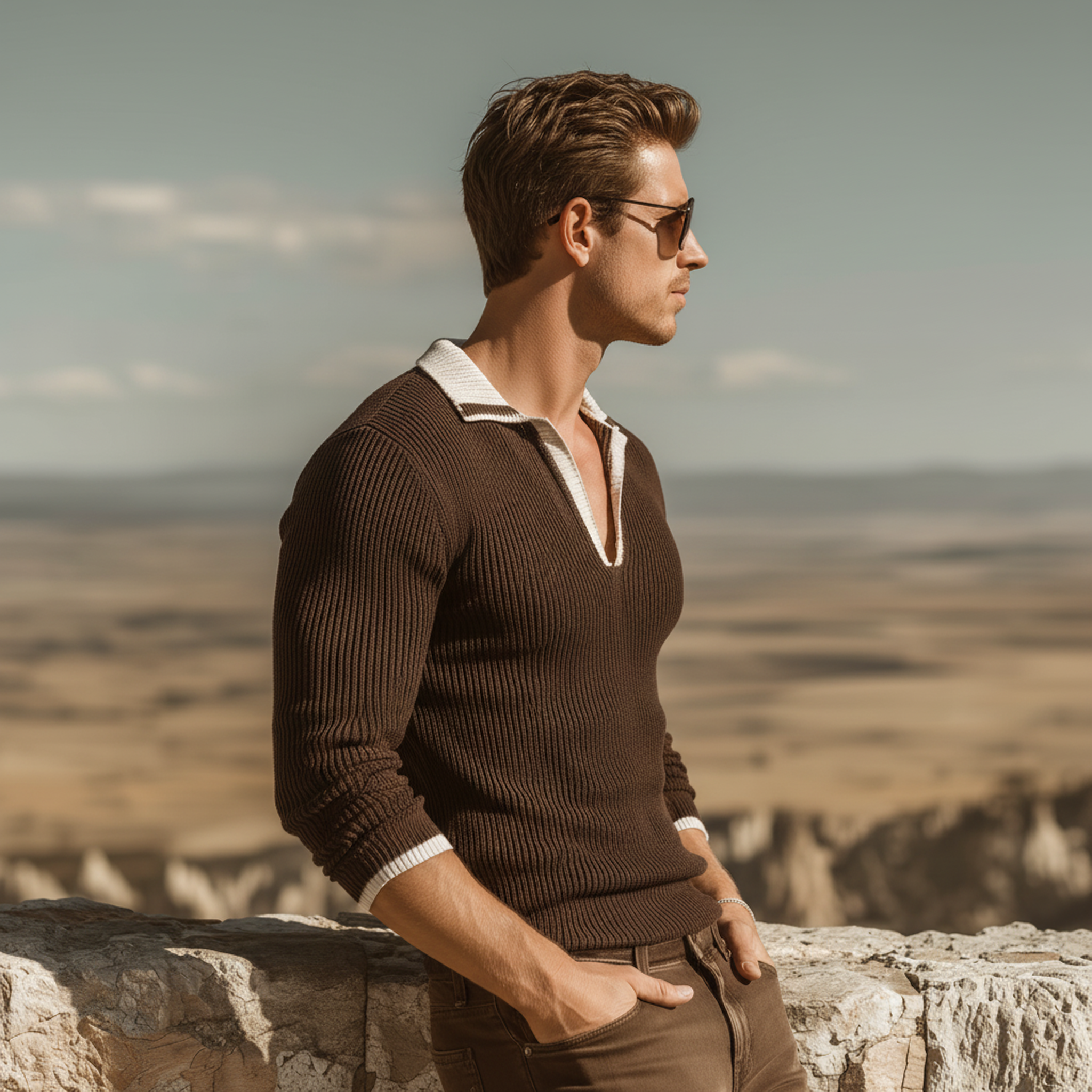 Men's Classic Casual Slim-fit Polo Neck Sweater MTA1760L4K