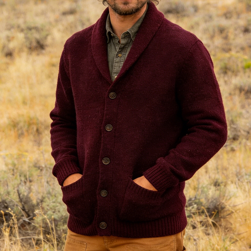 Men's Retro Casual Knitted Sweater Button Cardigan MTA1287L4TO