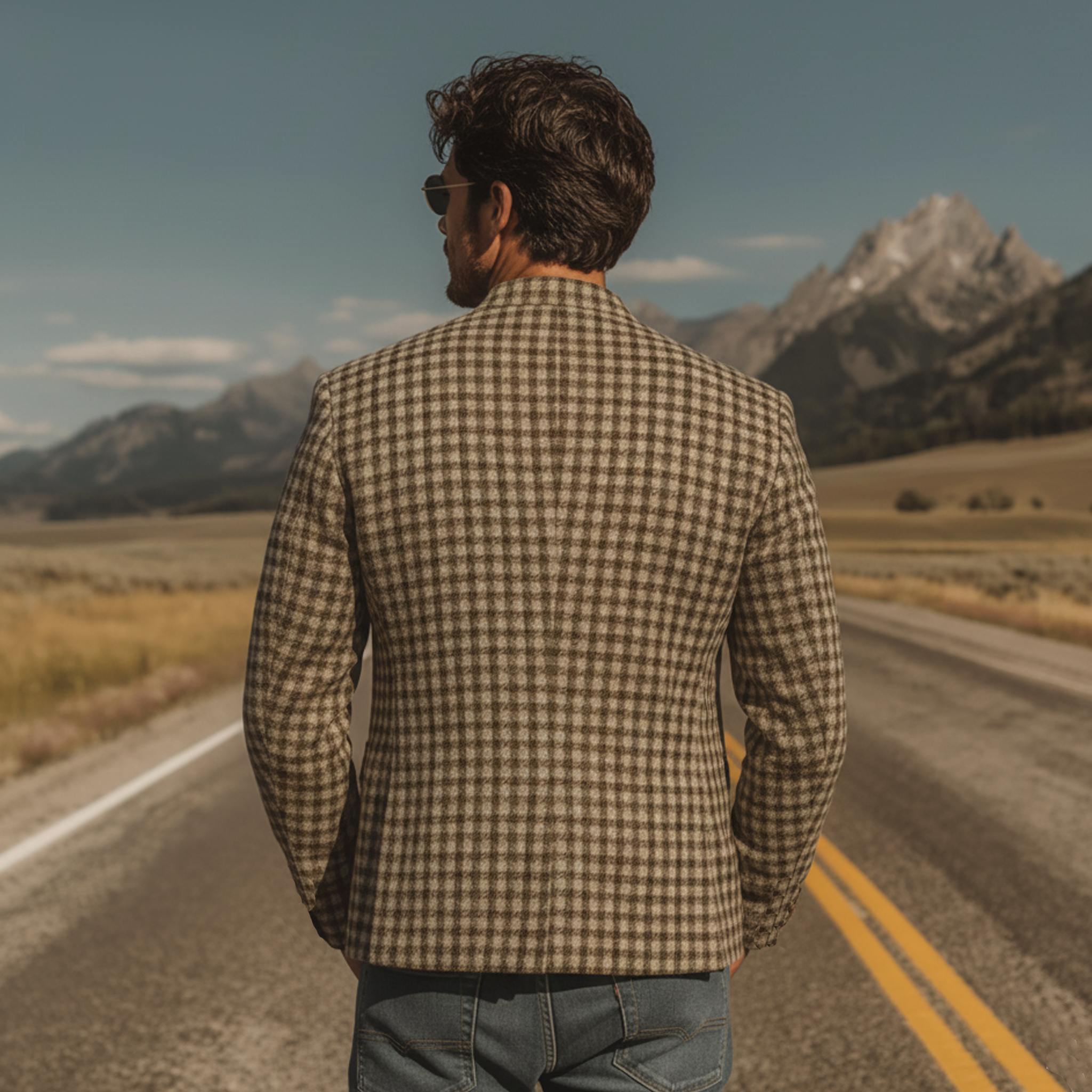 Men's Classic Vintage-style Wool-blend Stand-collar Jacket MTA1121L6K