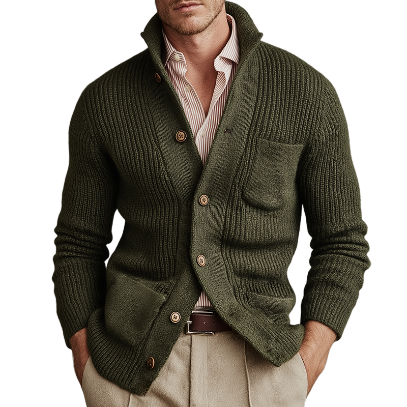 Men's Vintage Casual Lapel Button Cardigan Sweater MTA2435I6TO