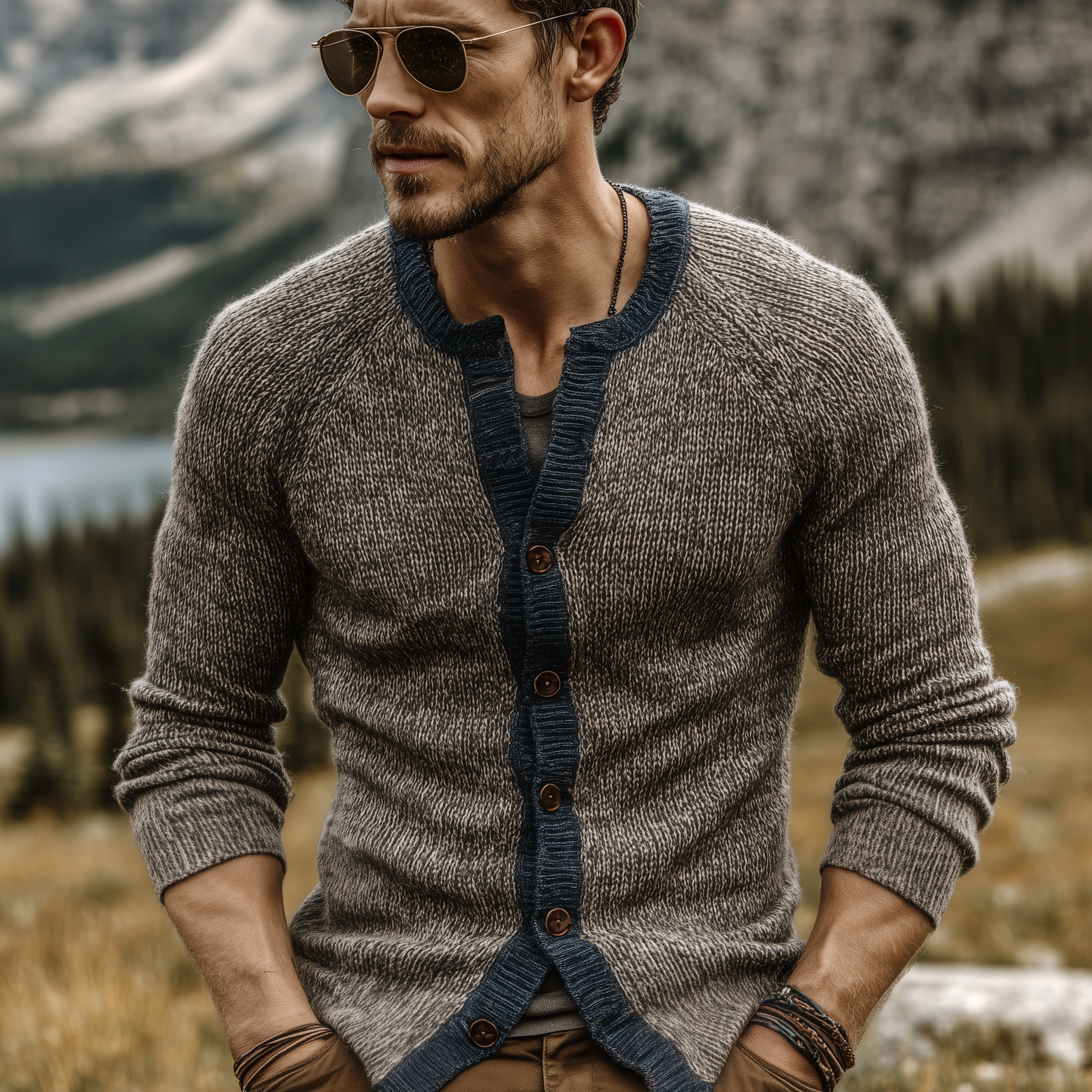 Men's Classic Casual Slim-fit Knitted Cardigan MTA1761L0K