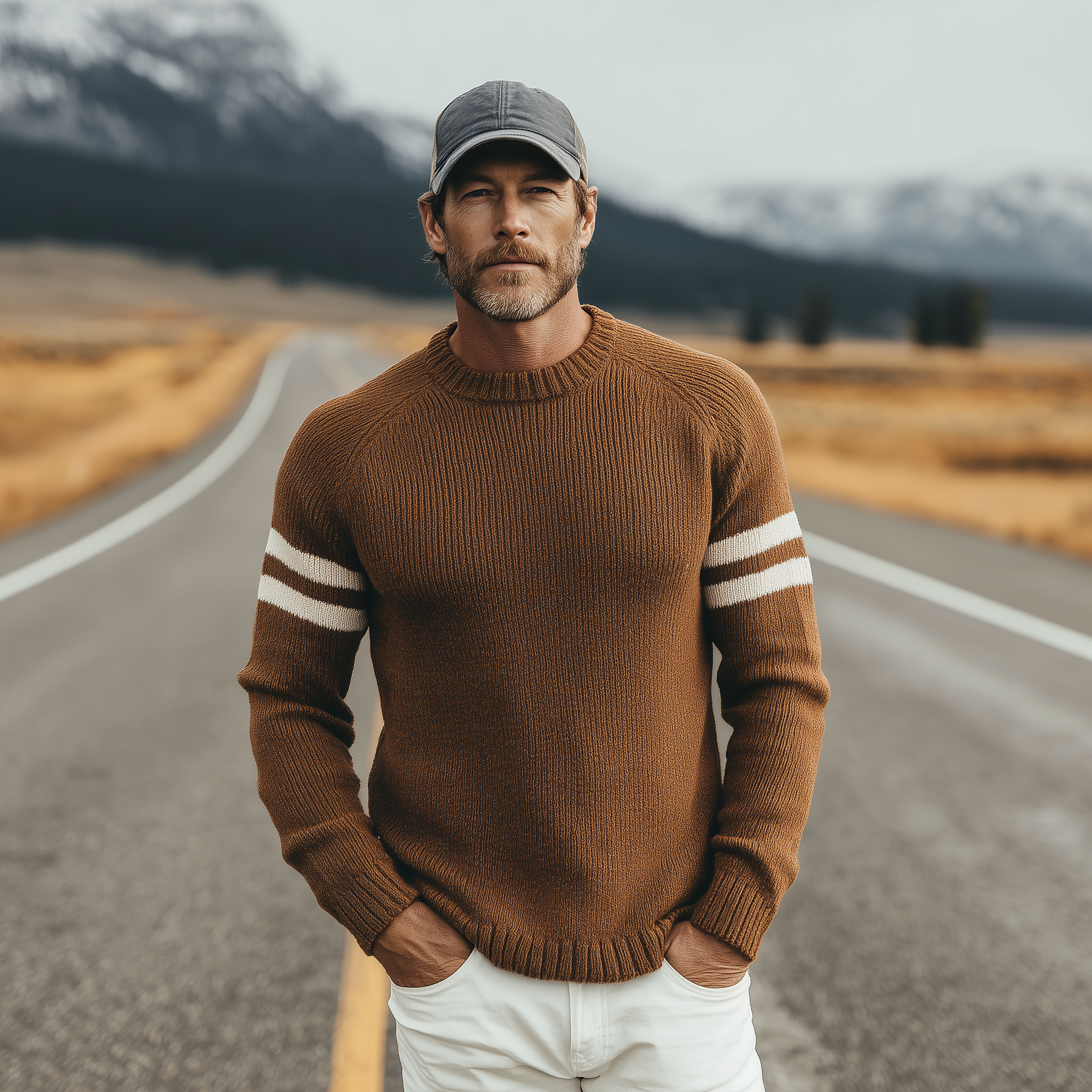 Men's Classic Casual Crew Neck Slim Fit Long Sleeve Sweater MTA1816H1K