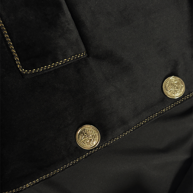 Men's Vintage Stand Collar Velvet Multi-Button Jacket MTA1901H1U