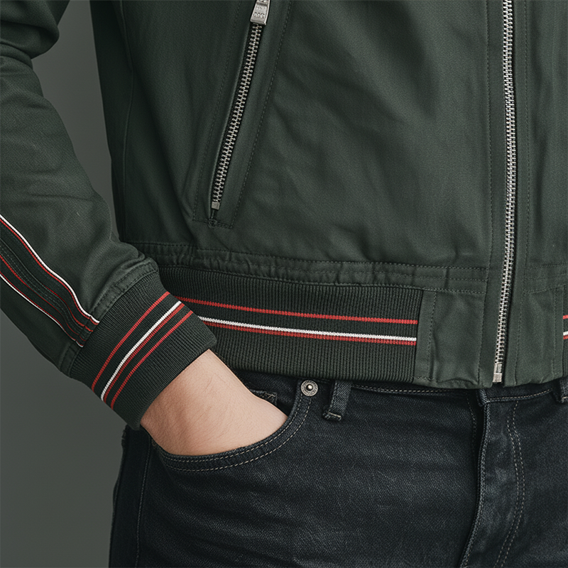 Men's Autumn Fashion Ribbed Polyester Waterproof Thin Jacket MTA2047J3P