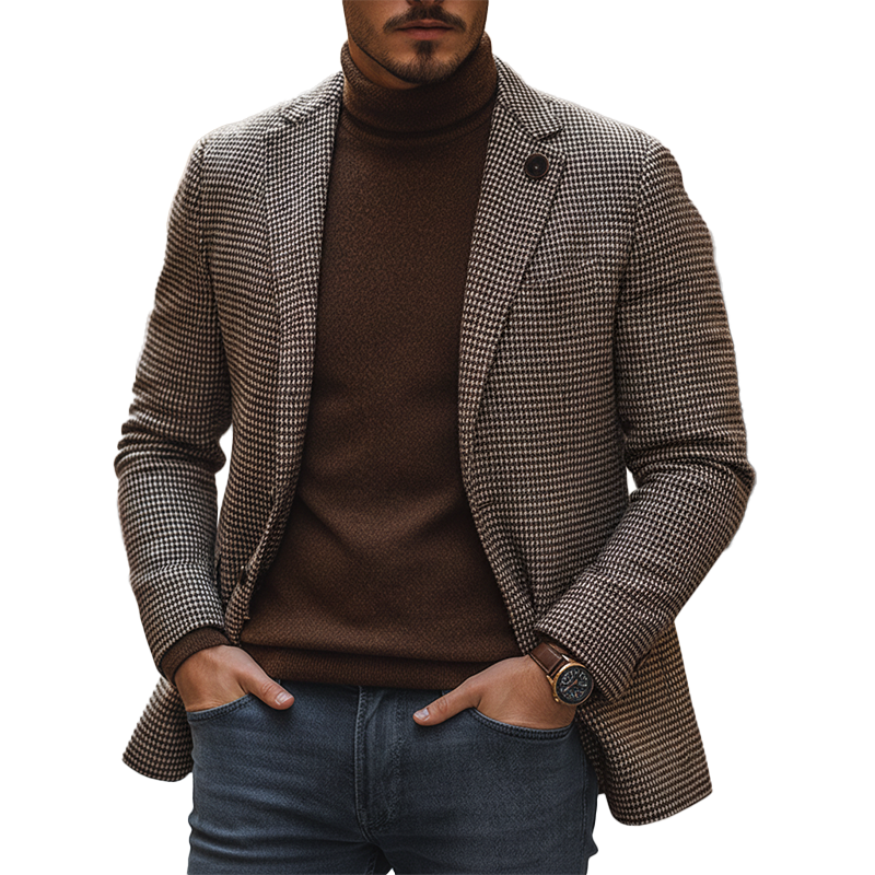 Men's Winter Retro Plaid Faux Wool Warm Coat MTA1422K1P