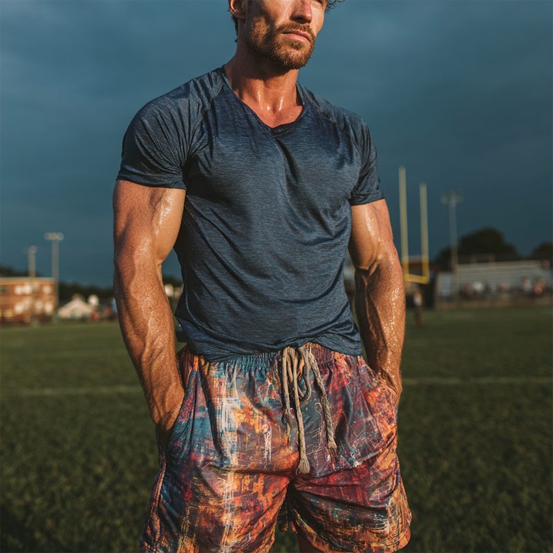 Men's Sports Round Neck Short Sleeve T-Shirt MTA3086F6X
