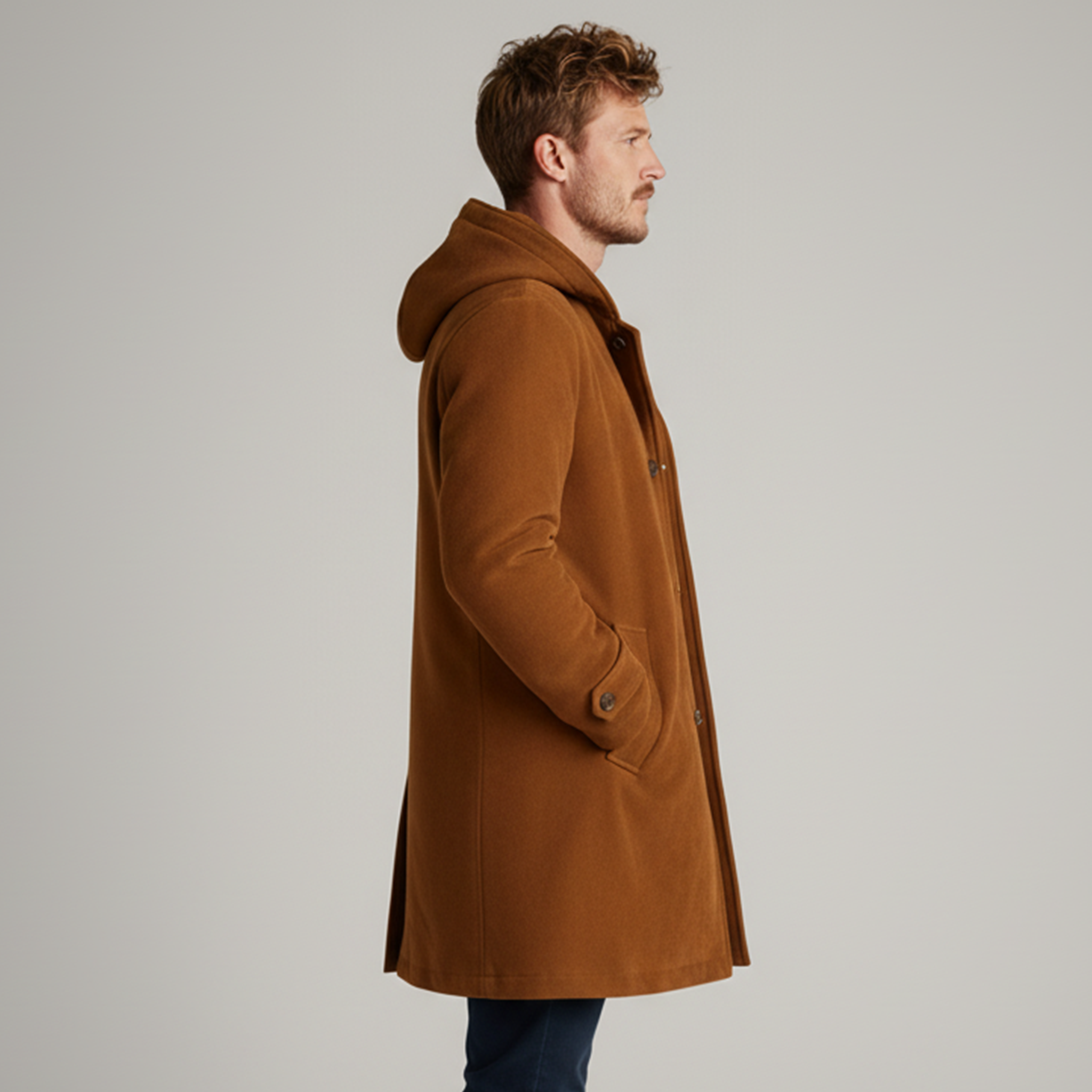 Men's Classic Casual Hooded Faux Suede Single-breasted Coat MTA3026J1K