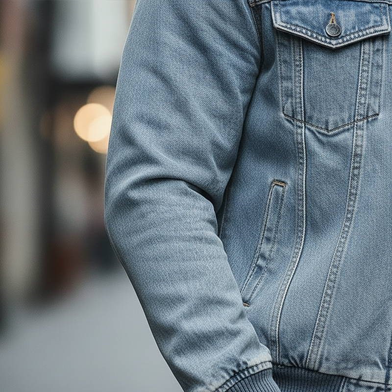 Men's Vintage Washed Denim Baseball Collar Jacket MTA1855L7P