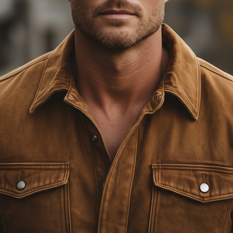 Men's Winter Retro Faux Suede Button Shirt MTA1915K9P