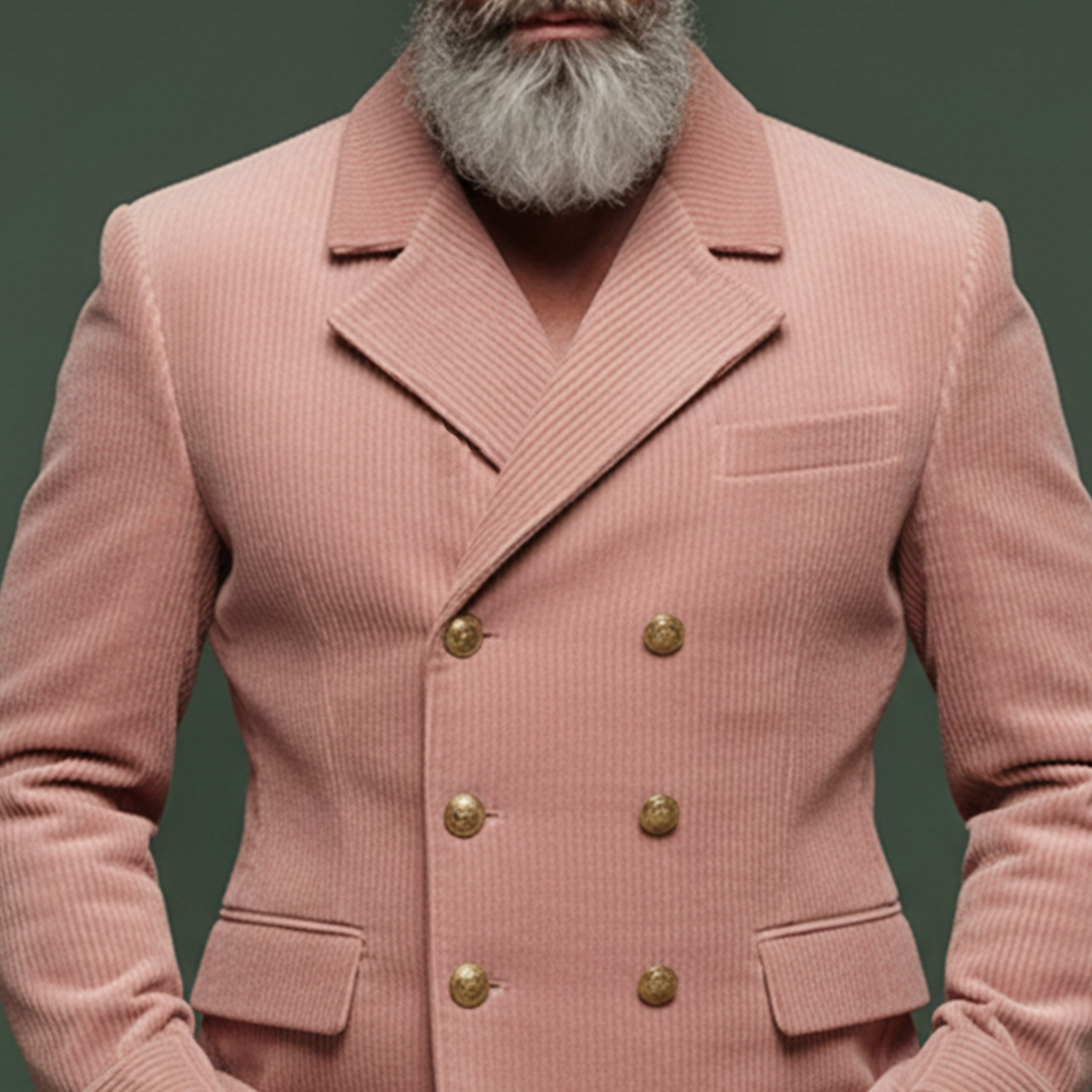 Men's Classic Retro Pink Corduroy Double-breasted Jacket Men's Classic Retro Pink Corduroy Double-breasted Jacket MTA1538K5K