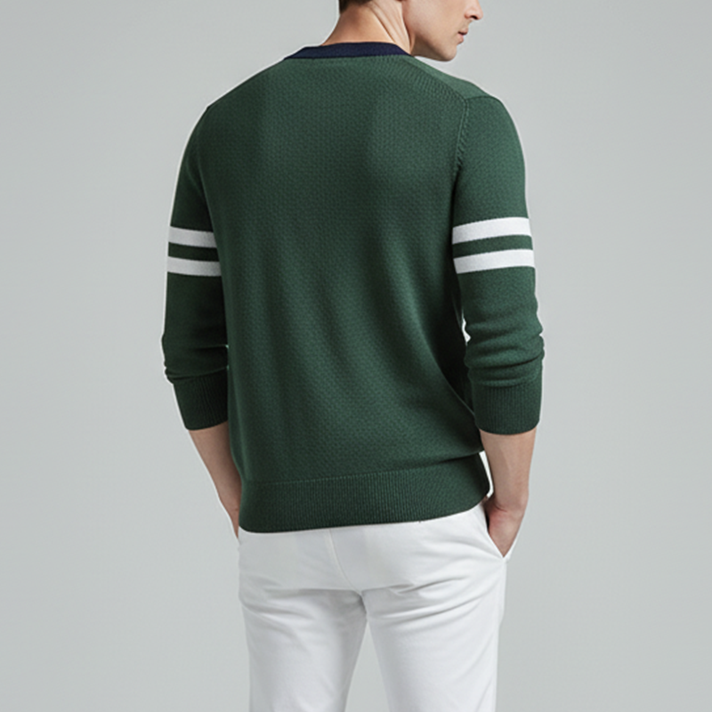 Men's Winter Fashion Contrast Color Cotton Yarn Knitted Thin Cardigan MTA2284J8P