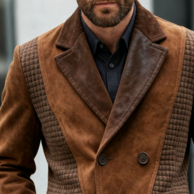 Men's Retro Casual Faux Suede Blazer MTA0521K3TO