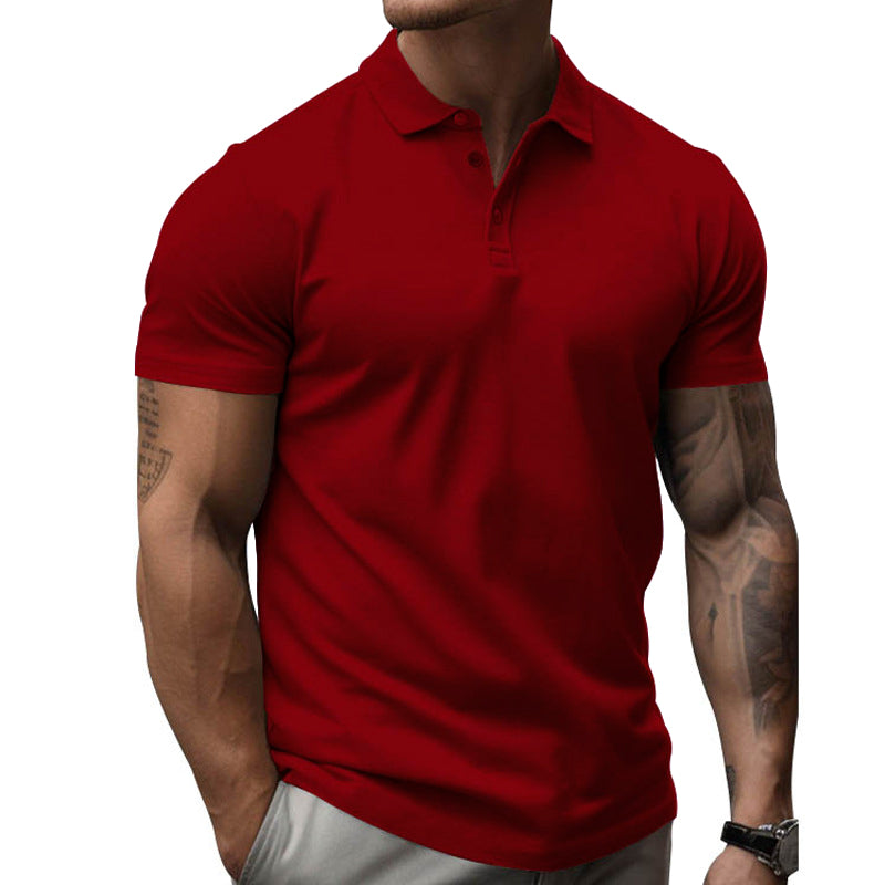 Polo décontracté à manches courtes et revers slim pour hommes 22236281Z