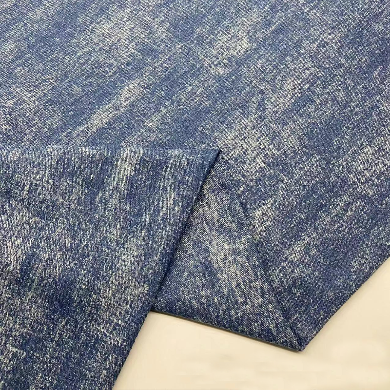 Men's Urban Snowflake Distressed Washed Denim Long-Sleeve Shirt MTA2316L4U