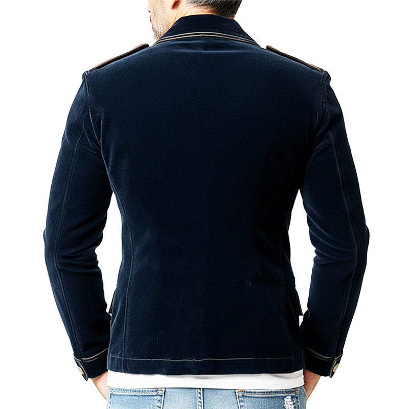 Men's Matte Velvet Lapel Double-Breasted Jacket MTA0743K3X