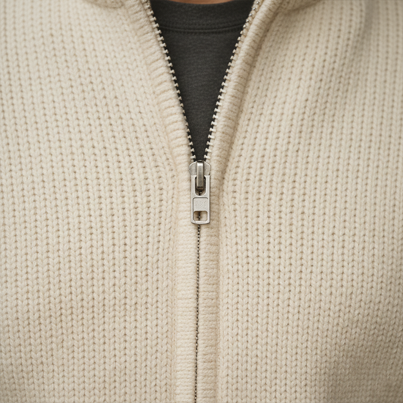 Men's Winter Fashion Cotton Yarn Knitted Simple Contrast Color Zipper Sweater Cardigan MTA1346J0P