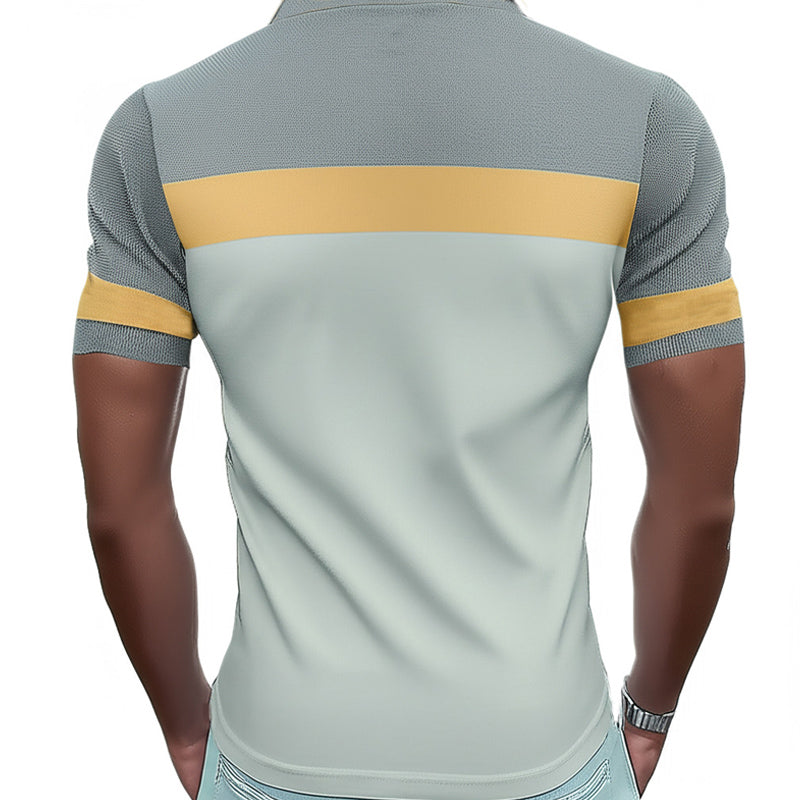 Men's Summer Business Color Blocked Polo Shirt MTA2781D0U