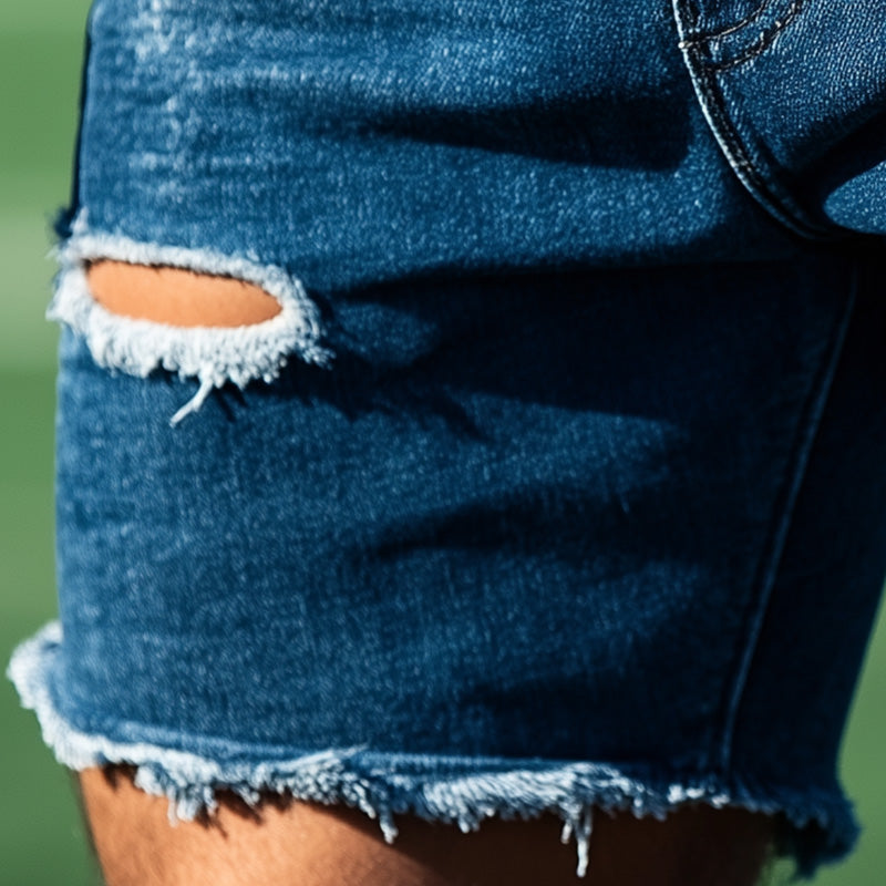 Men's Summer Fashion Washed Ripped Denim Shorts MTA2672E1P