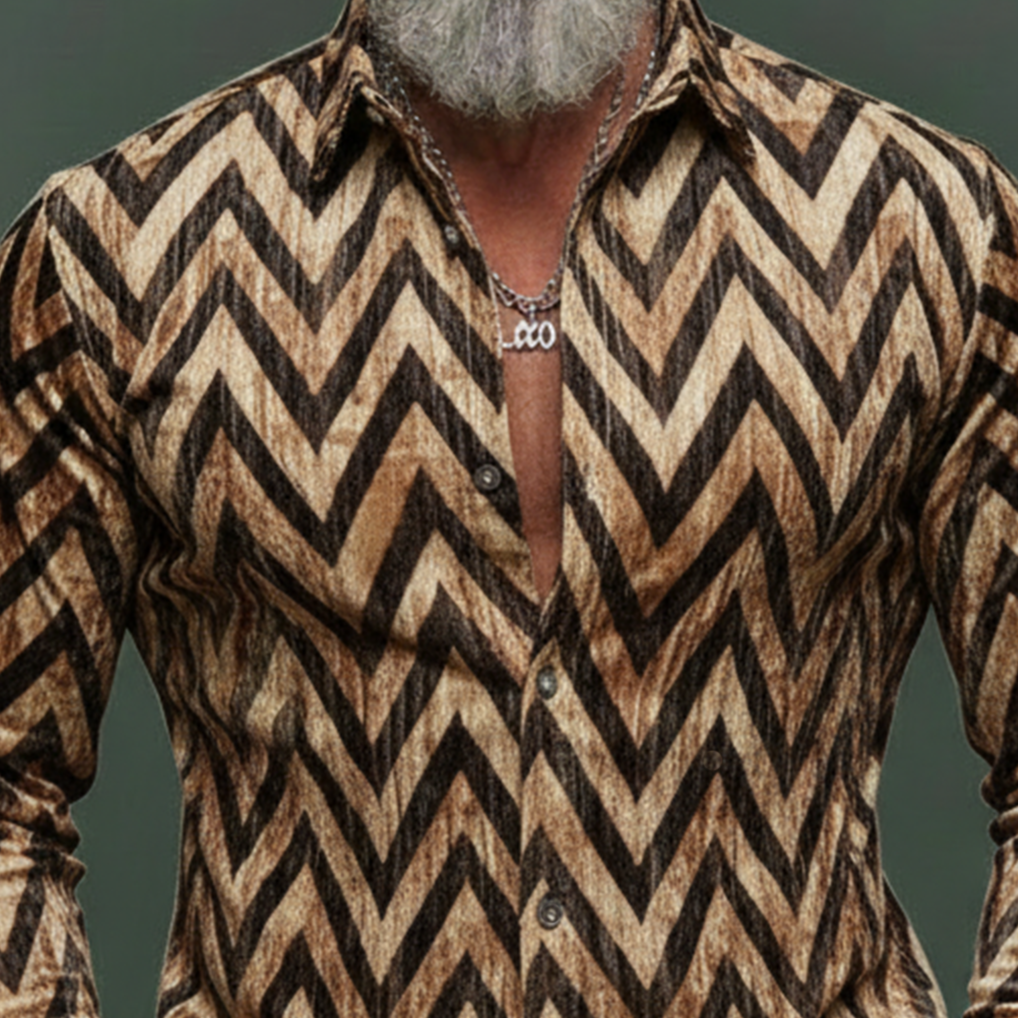 Men's Classic Vintage Velvet Printed Long-sleeved Shirt MTA3096L7K