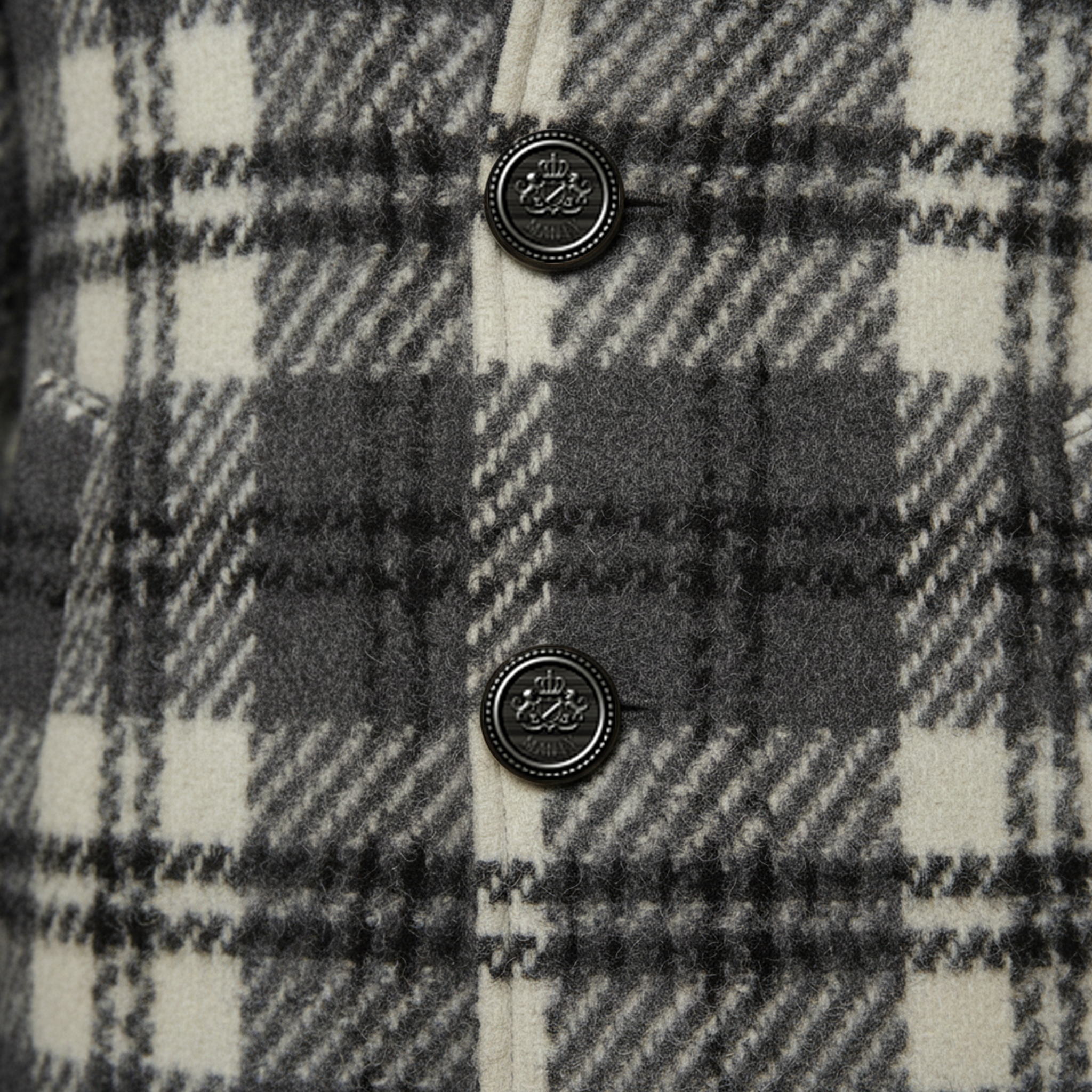 Men's Classic Vintage Faux Check Woolen Single-breasted Thigh-length Coat MTA2520I7K