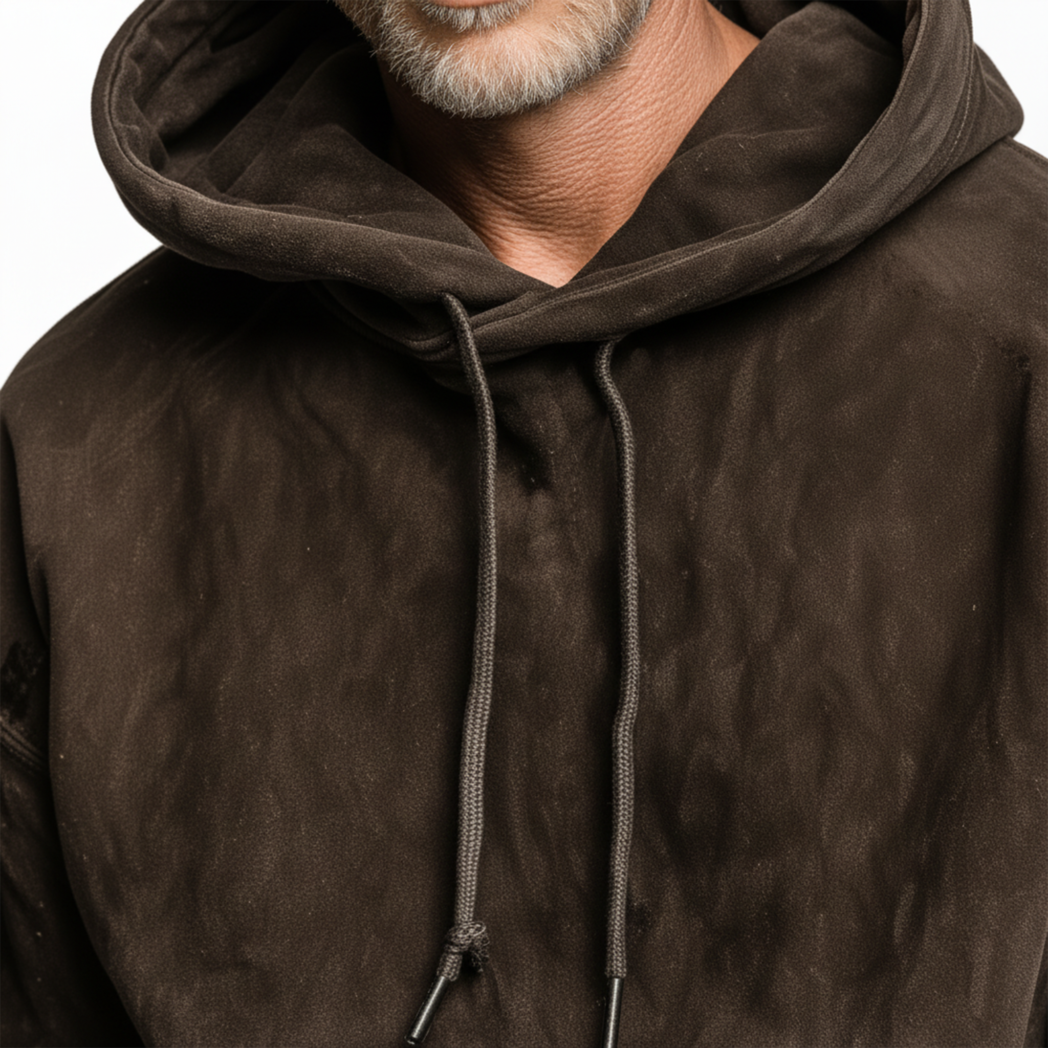 Men's Classic Casual Faux Suede Loose Hoodie MTA1326J7K