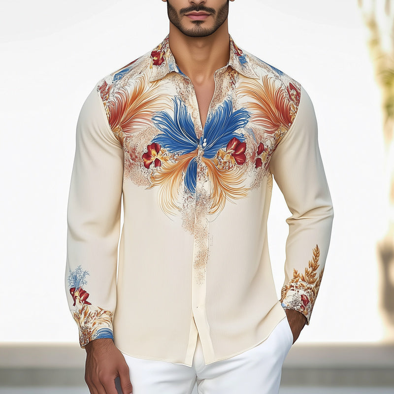 Men's Summer Brightly Printed Casual Skin-Friendly Shirt MTA0205D4U