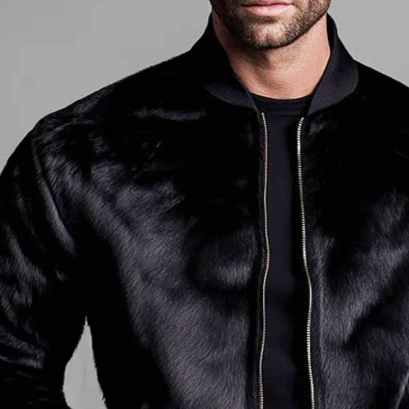 Men's Retro Casual Plush Zipper Baseball Jacket MTA1125K8TO