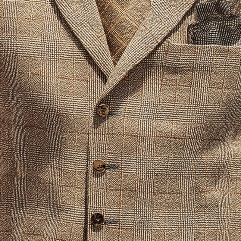 Men's Retro Elegant Plaid Cotton Blend Suit Vest MTA0210I6P