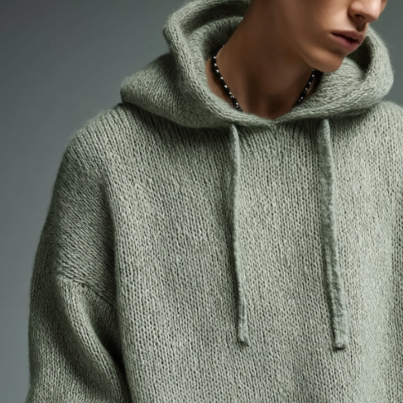 Men's Vintage Casual Knit Oversized Sweater Hoodie MTA0168I1TO