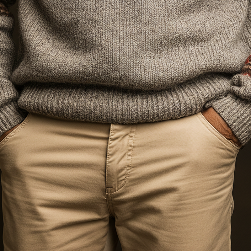 Men's Winter Retro Knitted Jacquard Cotton Yarn Half-Zip Sweater MTA2482K1P