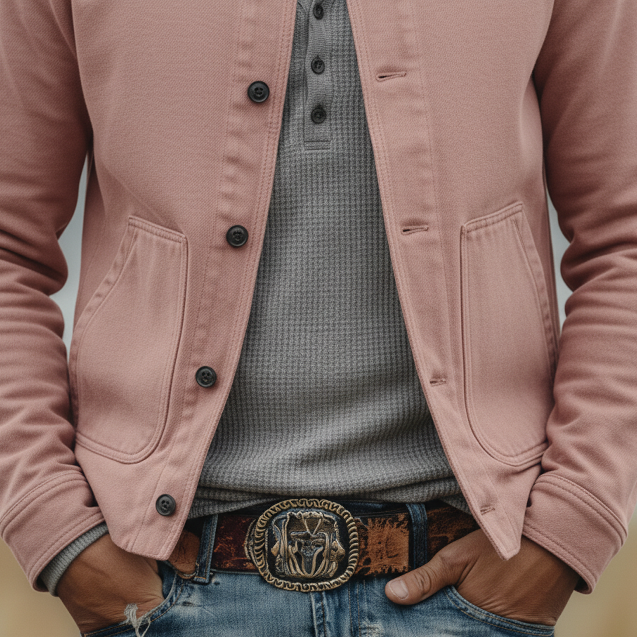 Men's Classic Casual Stand-collar Washed Cotton Blend Jacket MTA1912L8K