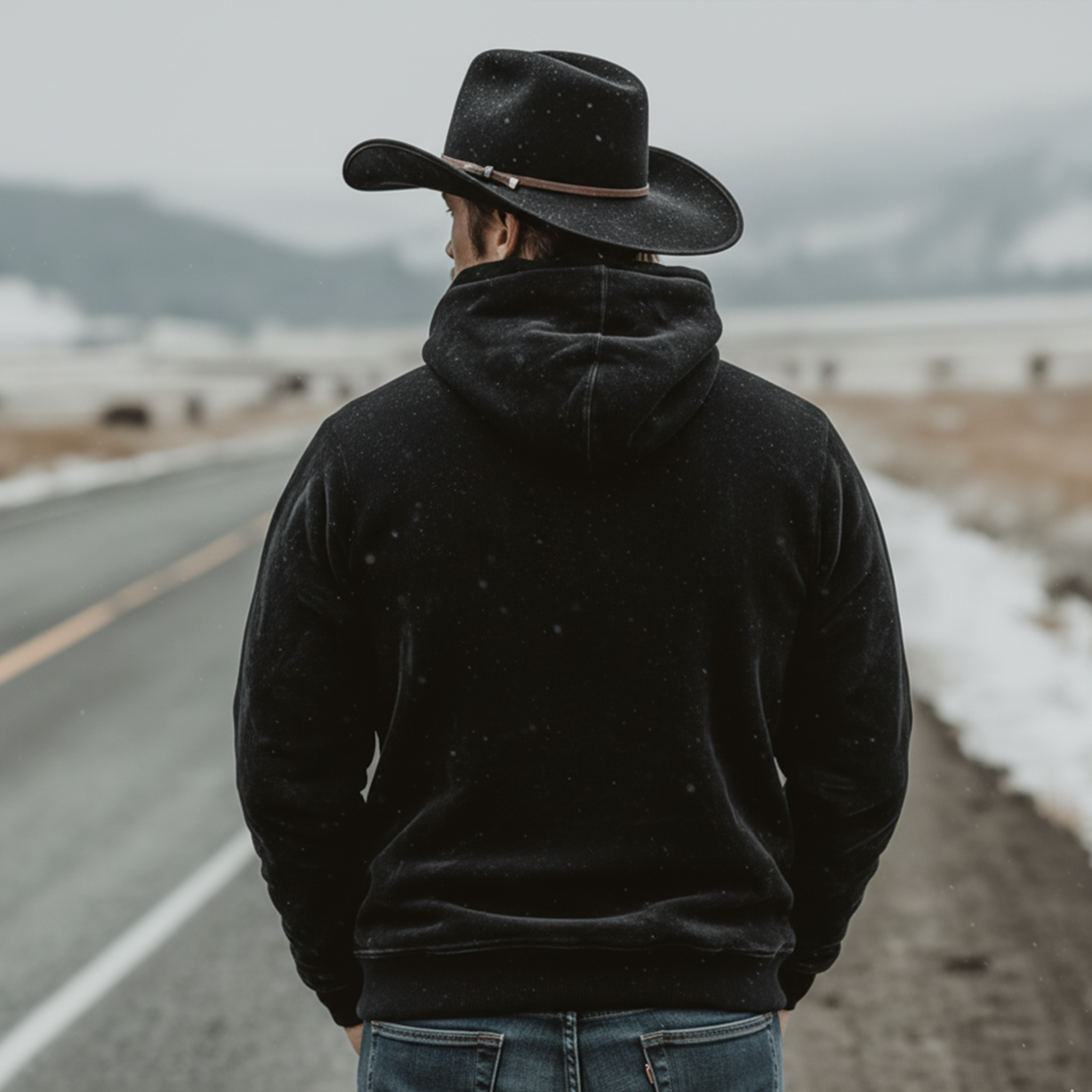 Men's Classic Retro Western Style Faux Suede Hoodie MTA1722K6K