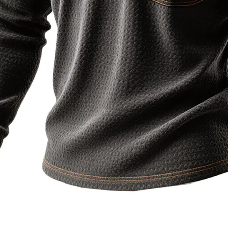 Men's Retro Western Cowboy Style Stitching Faux Suede Lapel Long Sleeve Polo Shirt MTA0907J5X