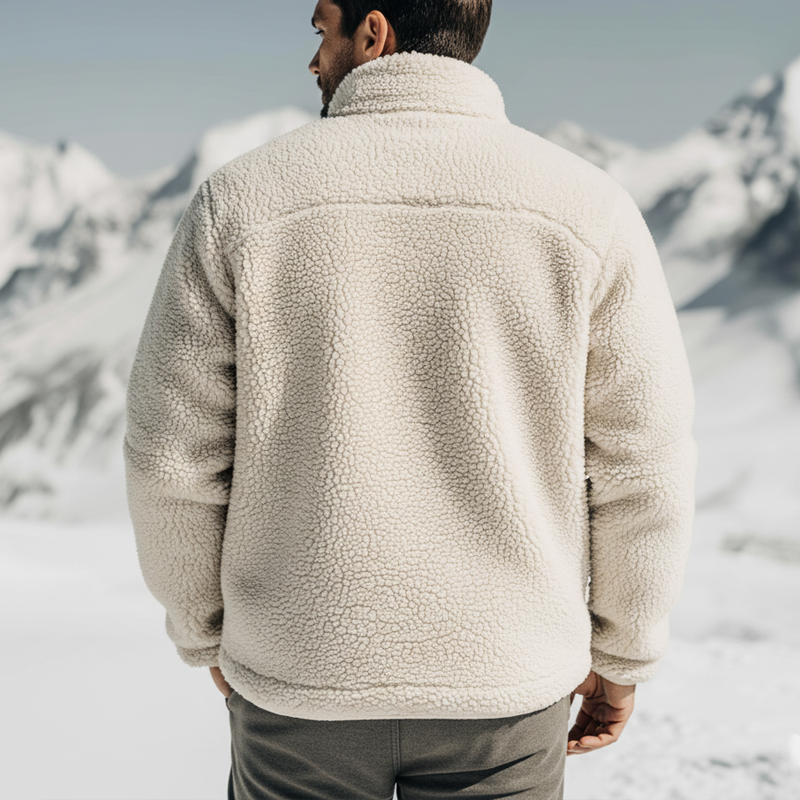 Men's Urban Warm Faux Lambskin Stand-collar Zip-up Jacket MTA2863K5U