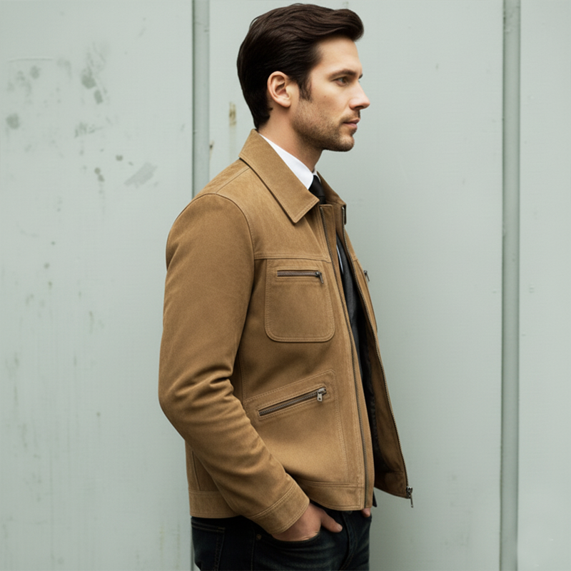 Men's Classic Urban Faux Suede Zip-up Jacket MTA2060L4U