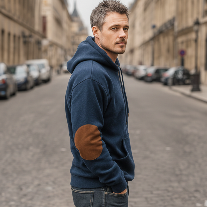 Men's Classic Thickened Loose Colorblock Hoodie MTA2095J8U