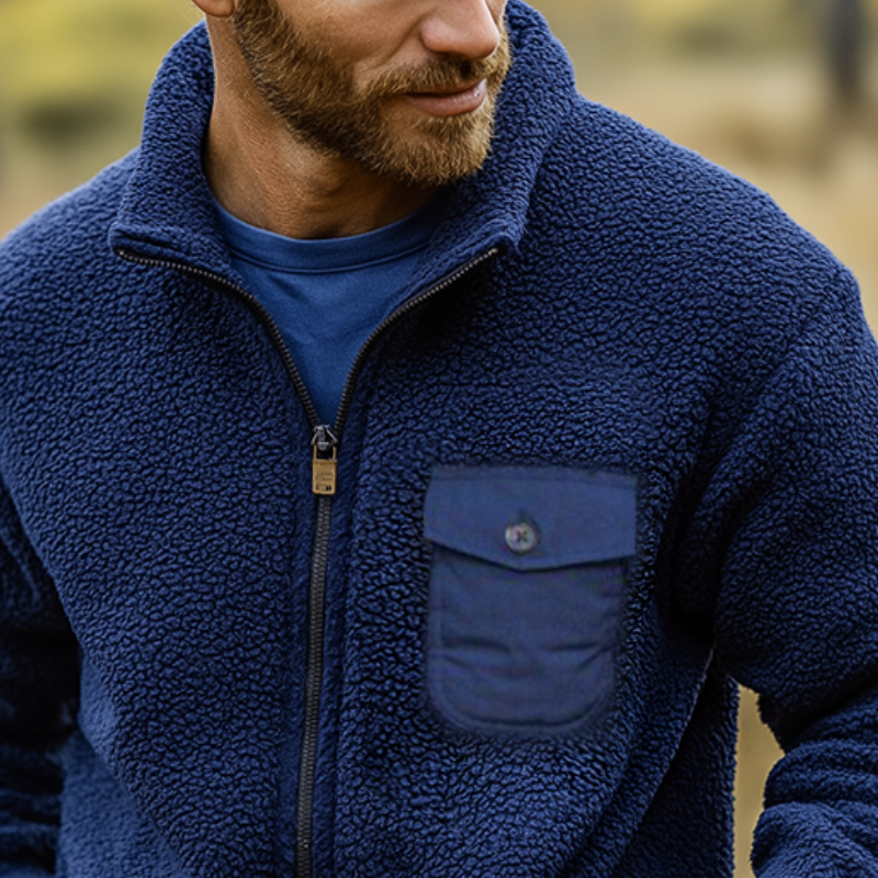 Men's Retro Casual Fleece Warm Ranch Zip-Up Jacket MTA3092J5TO