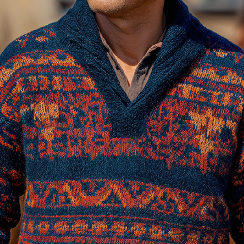 Men's Vintage Casual Western Ranch Sweater MTA1544H6TO