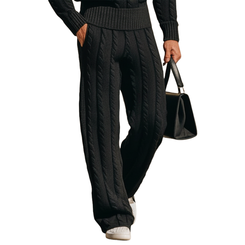 Men's Urban Solid Color Jacquard Knit Casual Pants MTA2211L2U