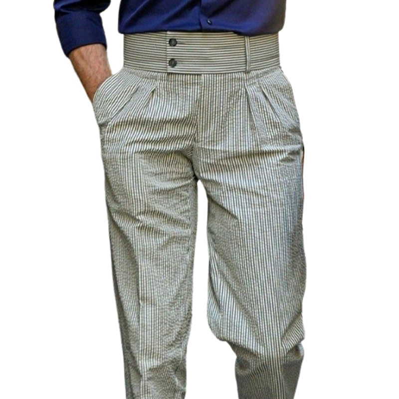 Men's Summer Classic Striped Textured Pants MTA1642F4U