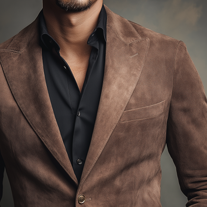 Men's Vintage Casual Suede Single-Breasted Blazer MTA2876H2TO