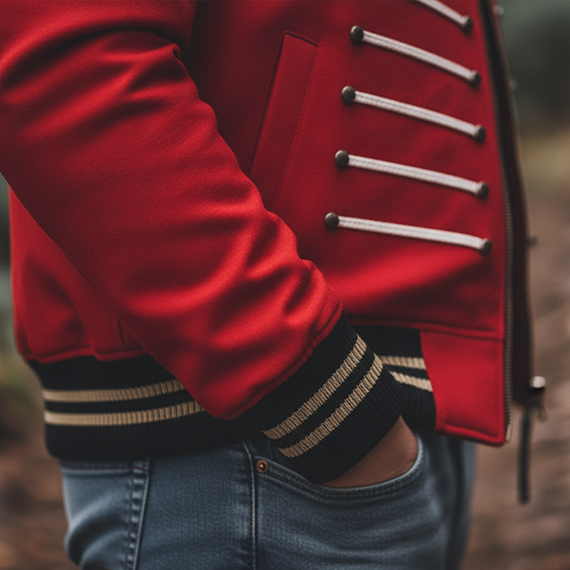 Men's Fashion Ribbed Baseball Collar Jacket MTA1773K5P