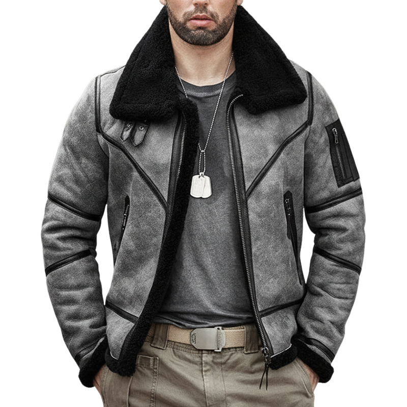 Men's Classic Warm Fleece-lined Zip-up Jacket MTA2532I7U