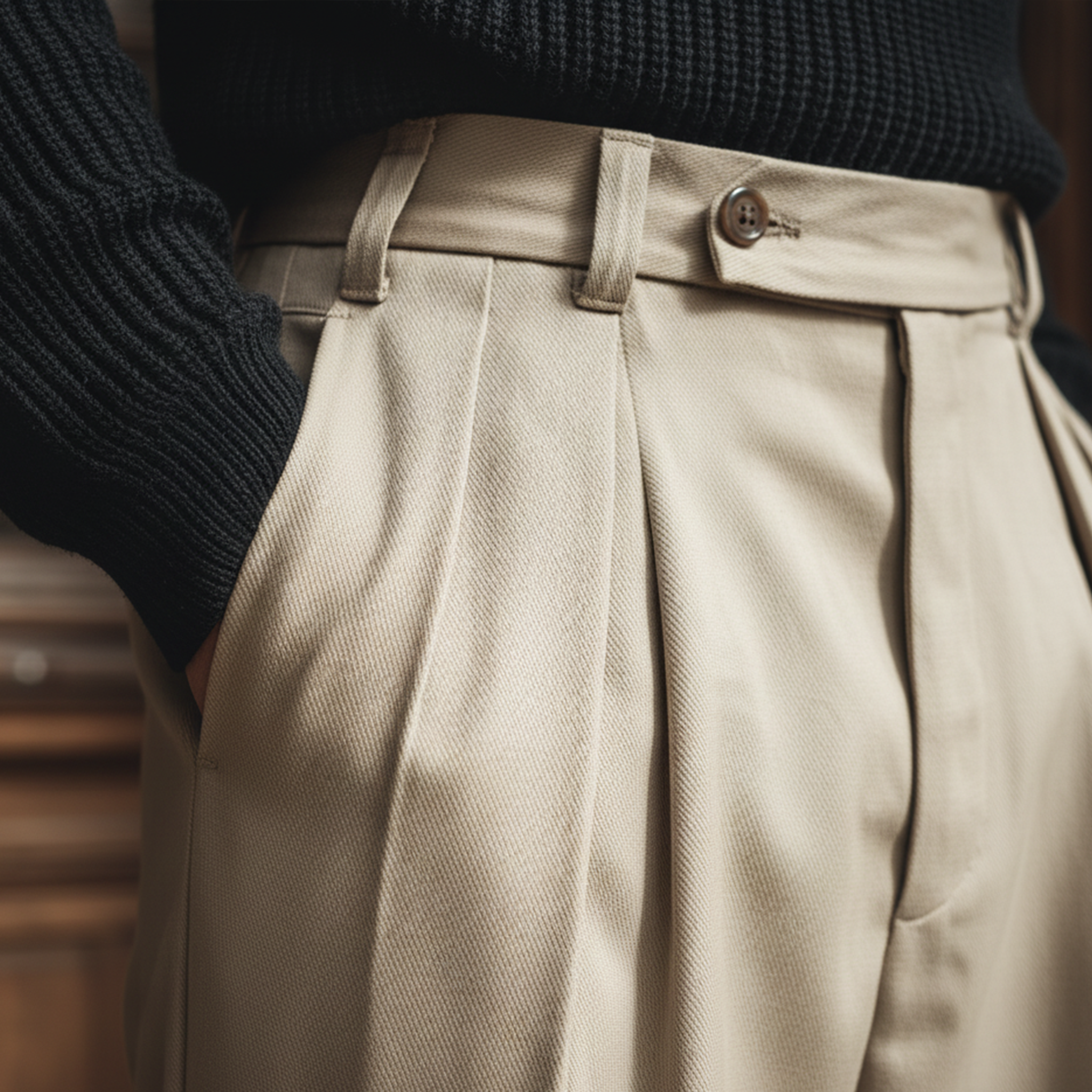 Men's Classic Business Cotton Twill Loose Suit Pants MTA2845J2K