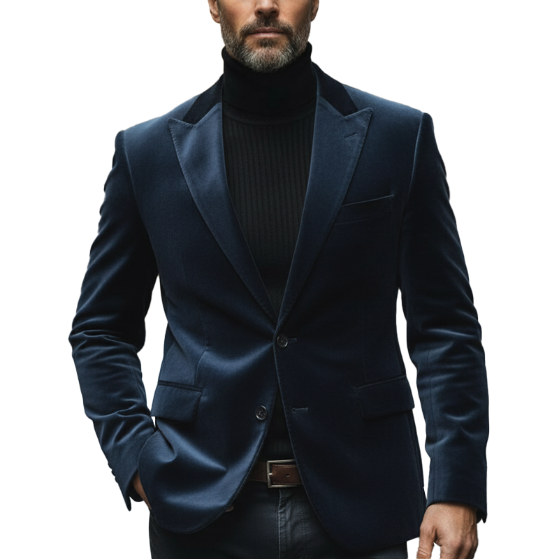 Men's Winter Vintage Velvet Button Suit MTA1949L4P