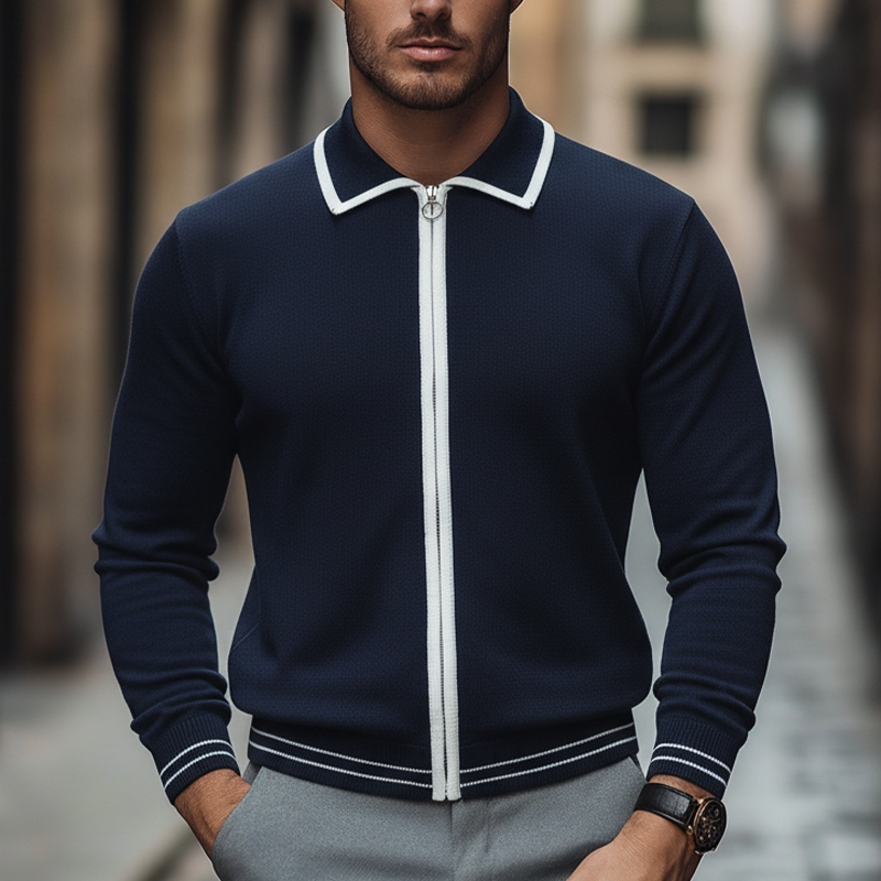 Men's Winter Vintage Cotton Knit Zip-up Cardigan MTA1068L8P