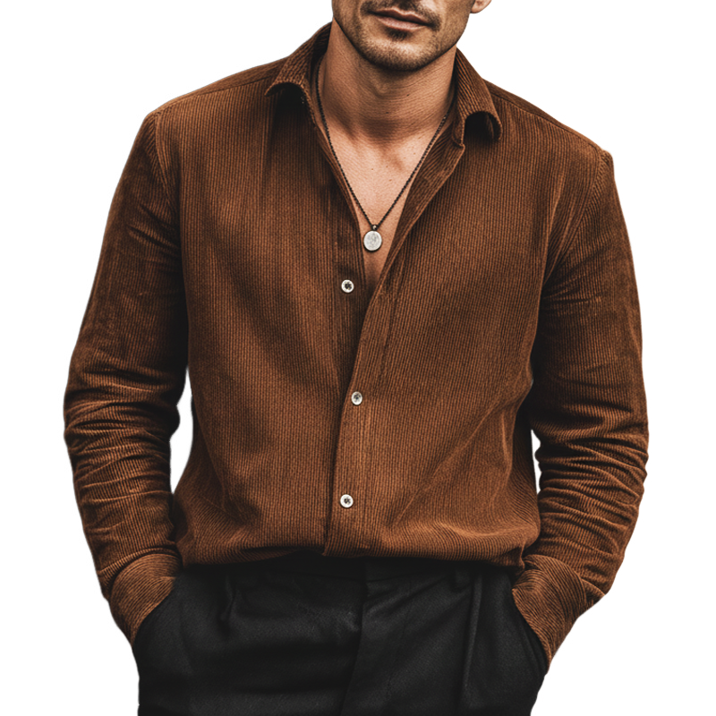 Men's Classic Business Corduroy Long-sleeved Shirt MTA1611L4U