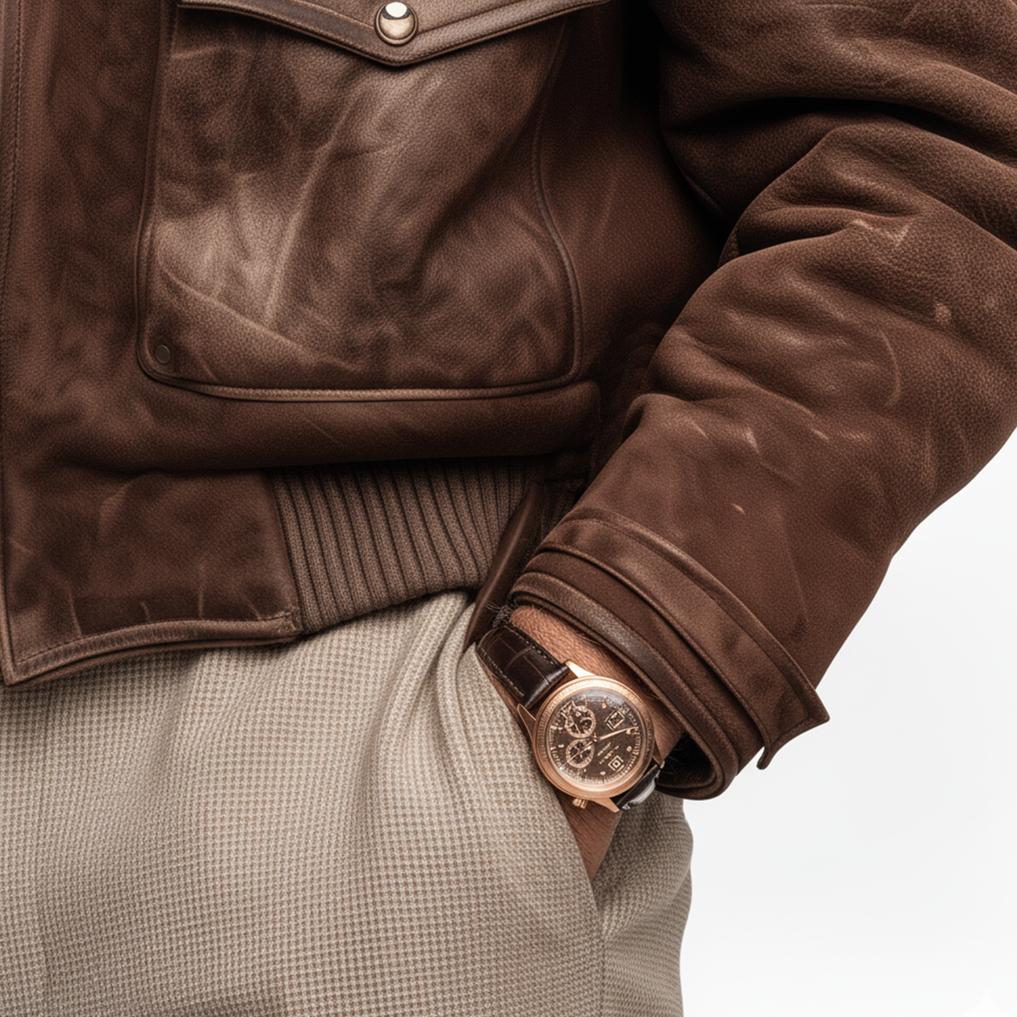 Men's Classic Vintage Western Tough Style Detachable Fur Collar Faux Suede Leather Zip-Up Jacket MTA0918J2K