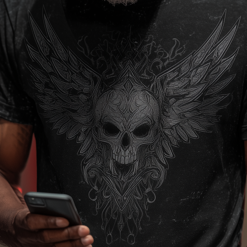 Men's Summer Fashion Street Print Polyester Blend Short-Sleeved T-Shirt MTA0301G1P
